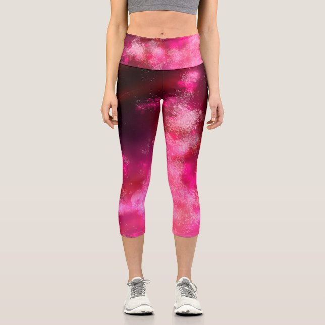 Flare rosa cielo nocturno Capri Leggings (Anverso)