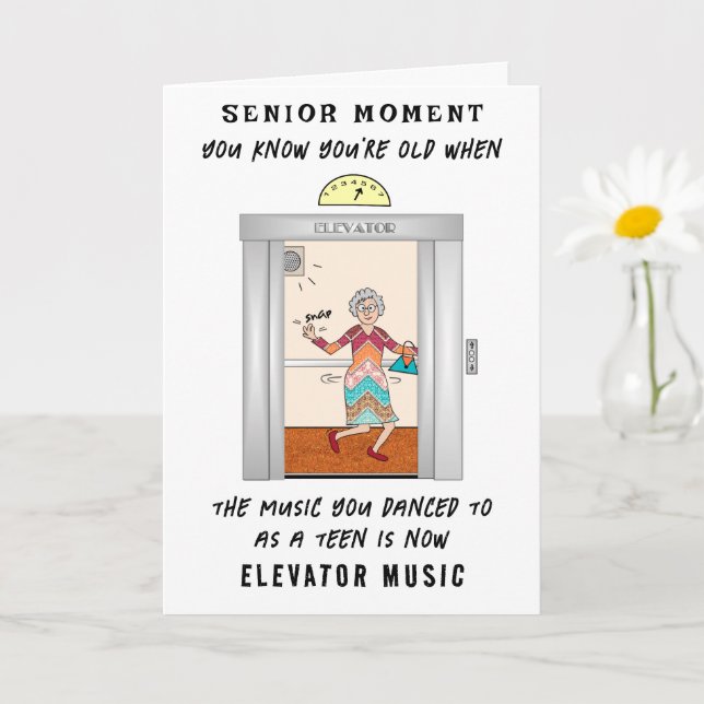 Flashback Funny Senior Añade una tarjeta de cumple (Planta pequeña)