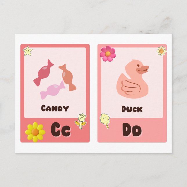 Flashcards de alfabeto | Tarjetas de educación ABC (Anverso)