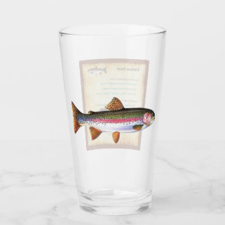 Flashcards on the pint glass - Trucha arcoiris