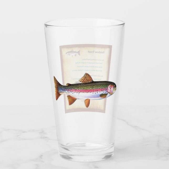 Flashcards on the pint glass - Trucha arcoiris (Anverso)
