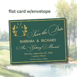 FLAT CARD Golf Monogram Wedding Save the Date