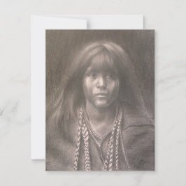Flat Card with print of Native American Child