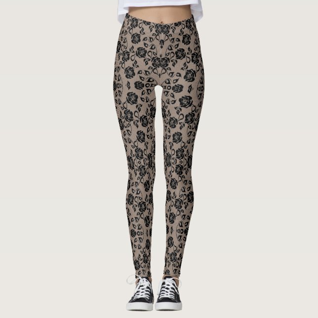 Flauta Black Lace Fishnet Leggings (Anverso)