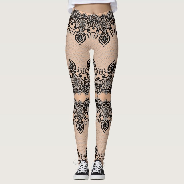 Flauta Black Lace Fishnet Leggings - Color Persona (Anverso)