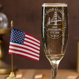 Flauta De Champán USA 250th Anniversary Golden Gate Commemorative