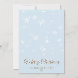 Flauta de nieve azul simple Feliz Navidad