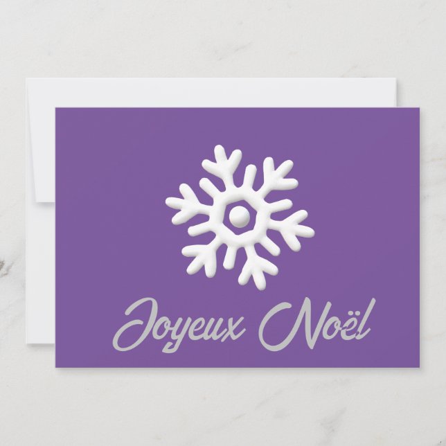 Flauta de nieve morada blanca Feliz Navidad (Anverso)