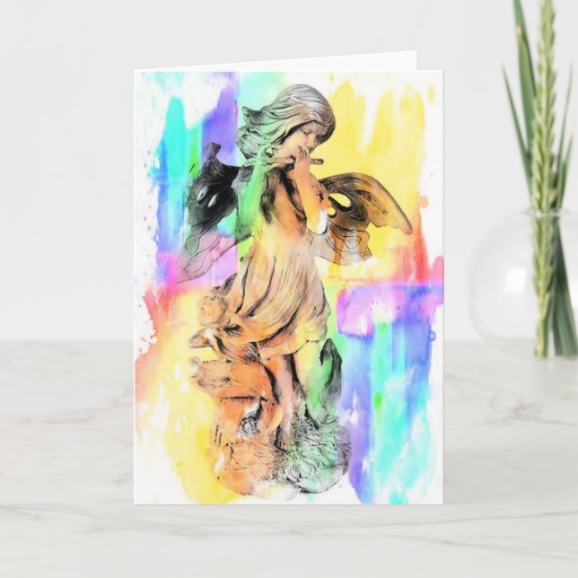 Flauta del ángel toda la tarjeta de felicitación (Anverso)