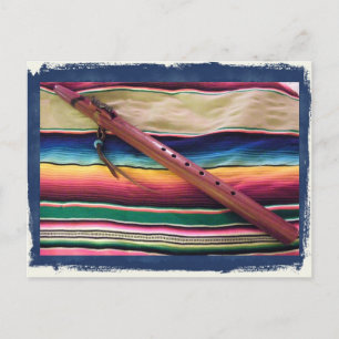 Flauta y postal nativas de Serape