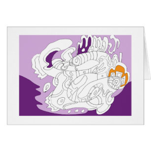 Flautermoth, tarjeta de arte abstracta