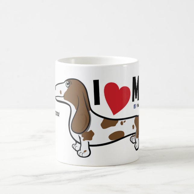 FLDR "amo mi" taza picaza lisa del Dachshund (Centro)