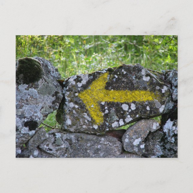 Flecha amarilla en la postal de la cerca (Anverso)