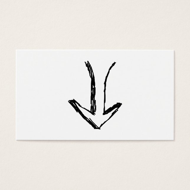 Flecha apuntando hacia abajo. Blanco y negro. (Frente)