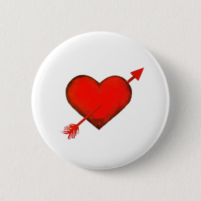 Flecha cupido roja sobre botón blanco (Anverso)