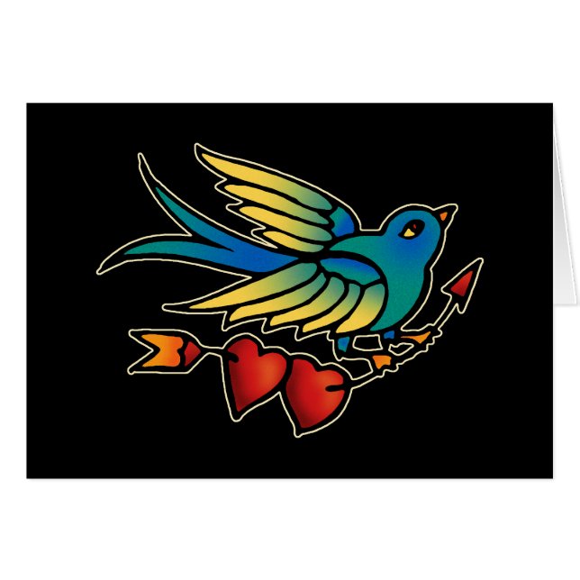 Flecha de pájaro y corazón (Anverso (Horizontal))