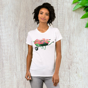 Flecha De Ruedas Llena De Flores Camiseta De Mujer