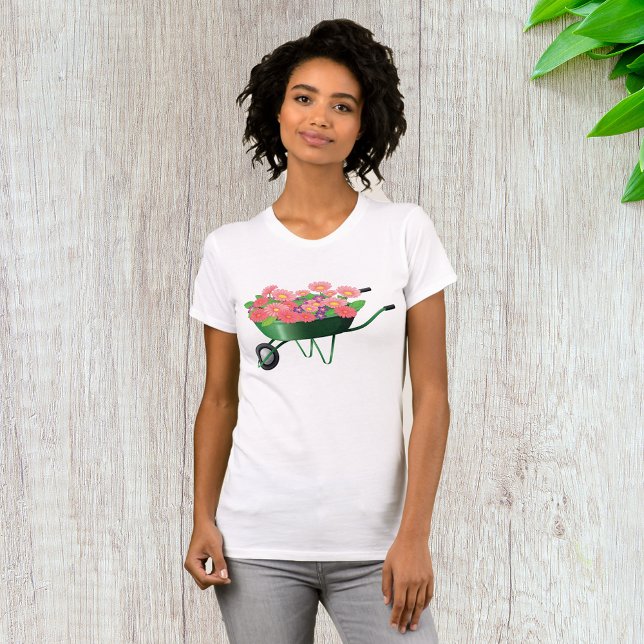 Flecha De Ruedas Llena De Flores Camiseta De Mujer (Subido por el creador)