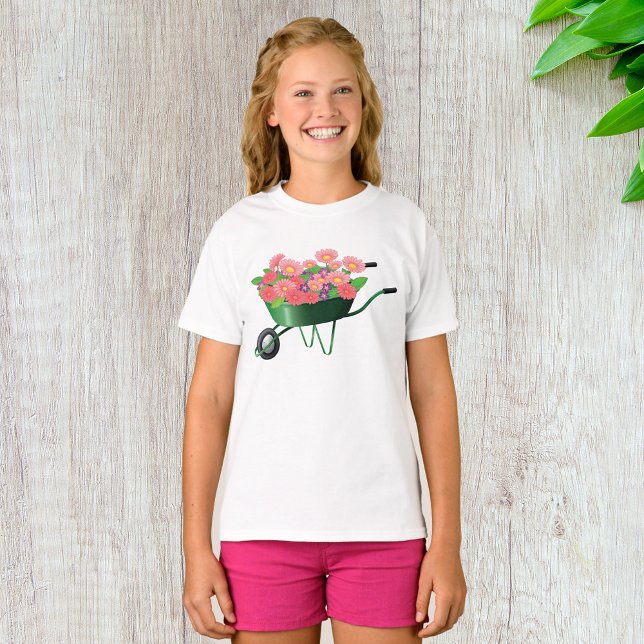 Flecha De Ruedas Llena De Flores Chicas Camiseta (Subido por el creador)