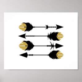 Flechas de negro y oro - Imprimir arte