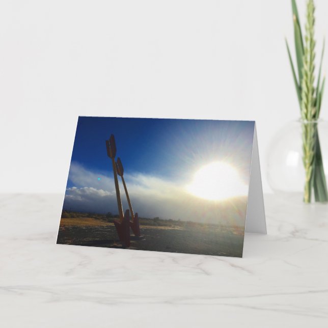 flechas gemelas tarjeta de saludo - paisaje (Anverso)