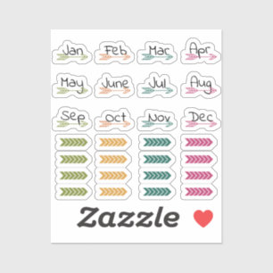 Flechas mensuales de Boho y Pegatinas de planifica