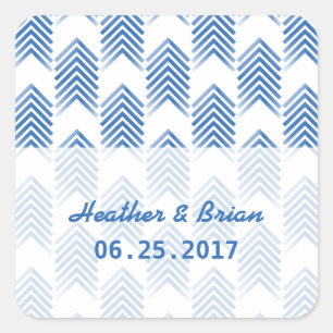 Flechas tribales azules pegatinas de boda