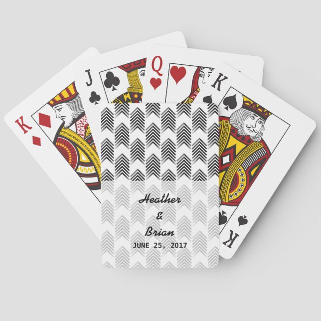 Flechas tribales blancas negras jugando cartas (Reverso)