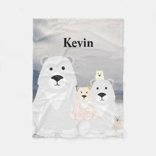 Fleece Blanket con la familia Polar Bear