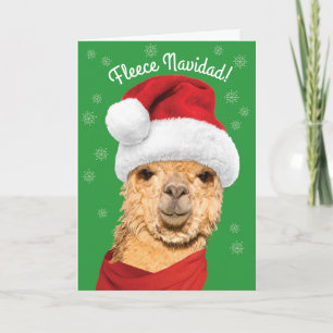 Fleece Navidad cuece alpaca en Santa Hat Navidades