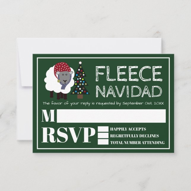 Fleece Navidad, Fiesta Navidad español RSVP (Anverso)