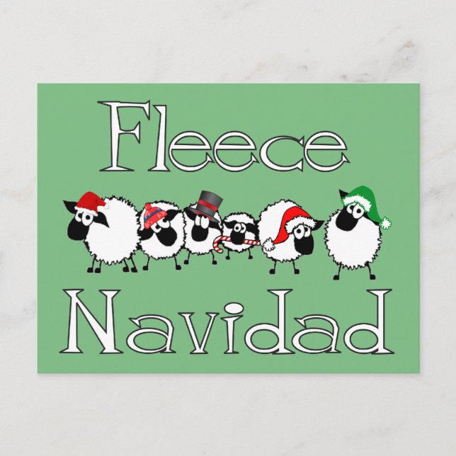 Fleece Navidad Funny Navidades Postcard (Anverso)