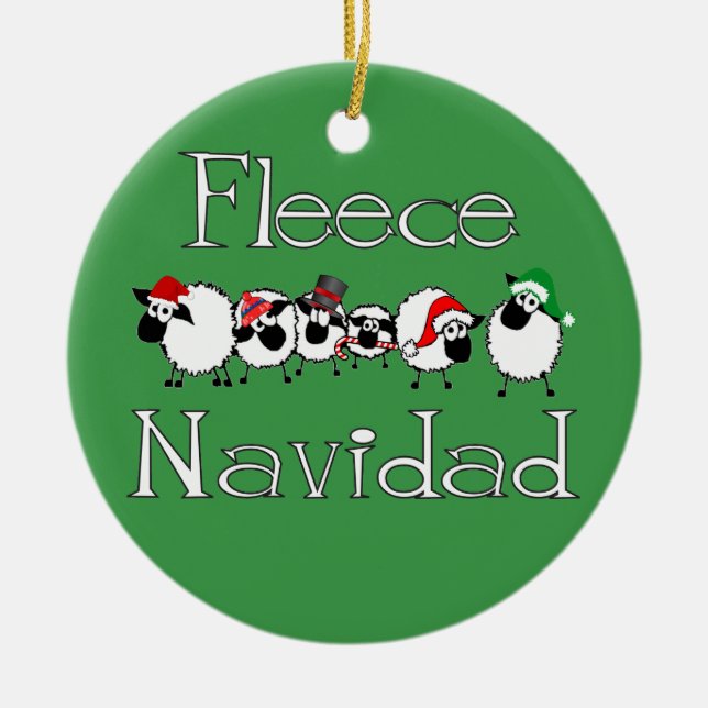 Fleece Navidad Funny Ornamento de Navidad (Frente)