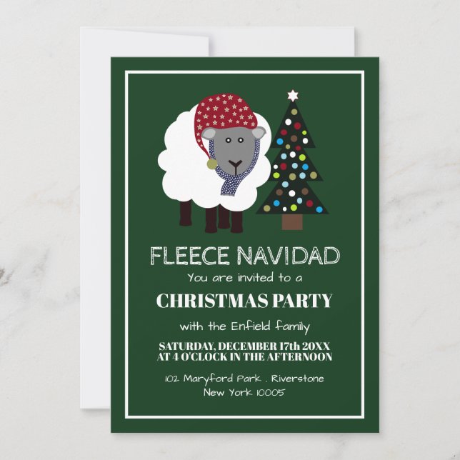 Fleece Navidad, invitación a los Navidades al esti (Anverso)
