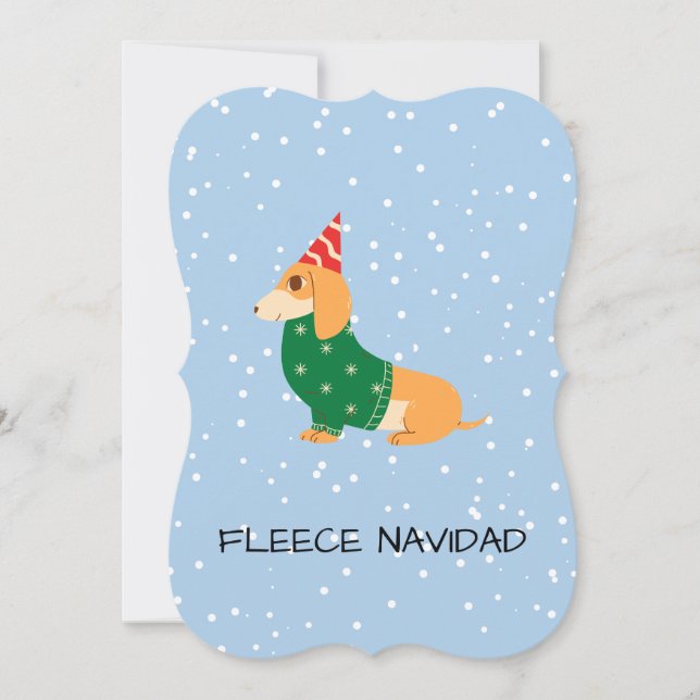 Fleece Navidad - Perro de salchicha (Anverso)