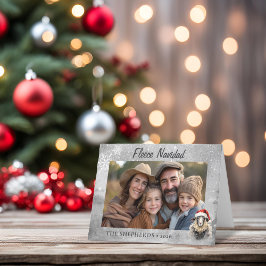 Fleece Navidad Sheep Foto Tarjeta de vacaciones do