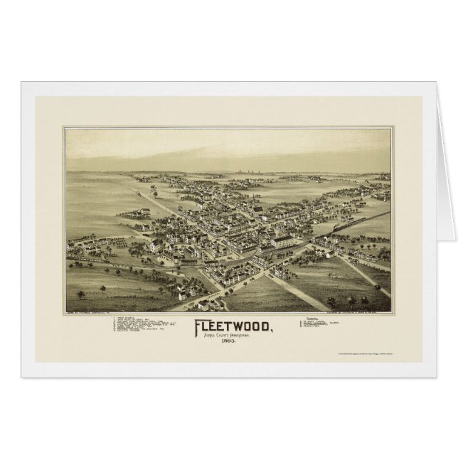 Fleetwood, mapa panorámico del PA - 1893 (Anverso (Horizontal))
