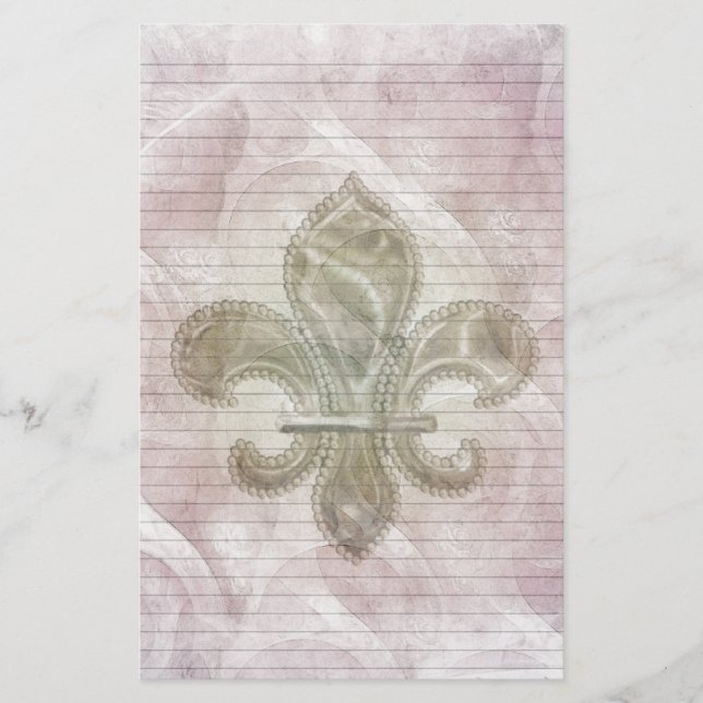 Fleur De Lis 2 líneas de papel opcionales (Anverso)
