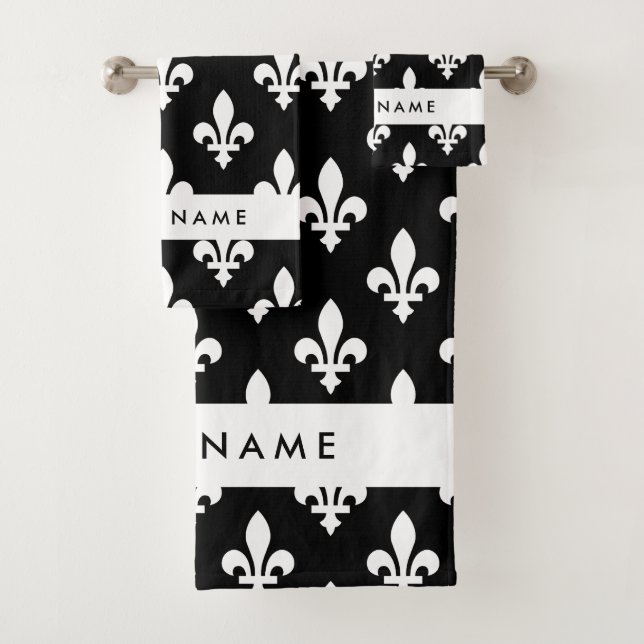 Fleur de Lis, Blanco sobre Negro, Blanco, Tu Nombr (In situ)