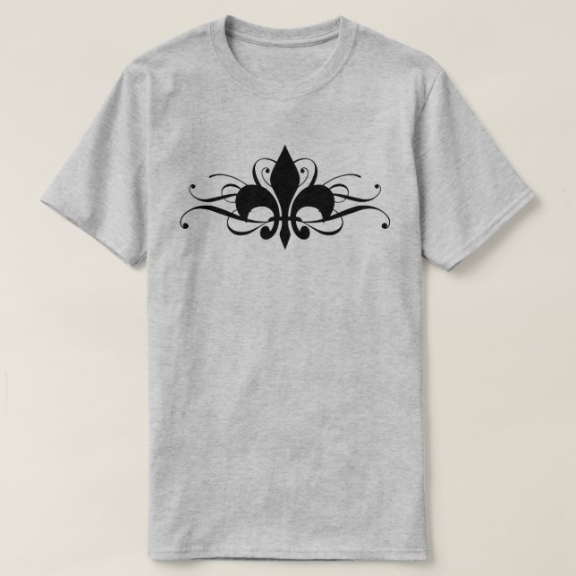 Fleur De Lis Con Camiseta Swirls (Diseño del anverso)