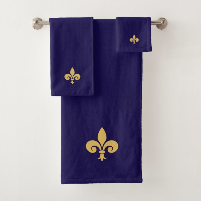 Fleur de Lis dorada sobre azul marino (In situ)