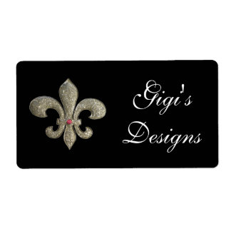 Fleur de lis etiquetas artesanales