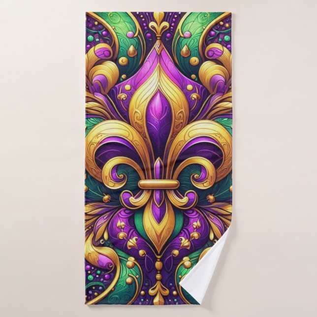 fleur de lis mardi gras (Toalla de baño)