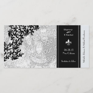 Fleur de Lis moderno guarda la tarjeta fotográfica
