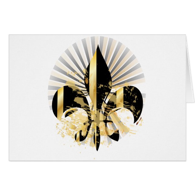 Fleur de Lis negra y dorada (Anverso (Horizontal))