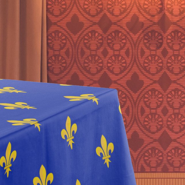 Fleur de Lis sobre el mantel azul real (Fleur de Lis on Royal Blue Tablecloth)