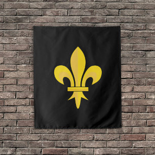 Fleur de Lis sobre el tapiz negro