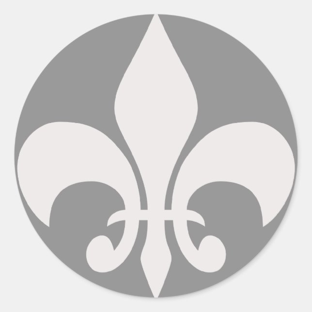 Fleur de Lise Pegatina en Smokey Grays (Anverso)