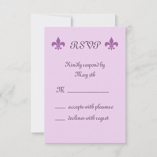 Fleur de Lise RSVP en Lilacs (Anverso)