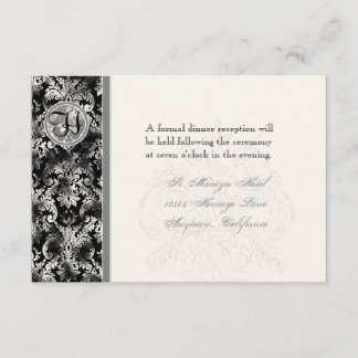 Fleur di Lys Damasco - Invitación de Recepción Neg